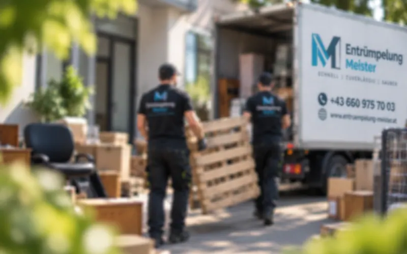 Sperrgut wird zur Abholung vom Haus zum LKW getragen