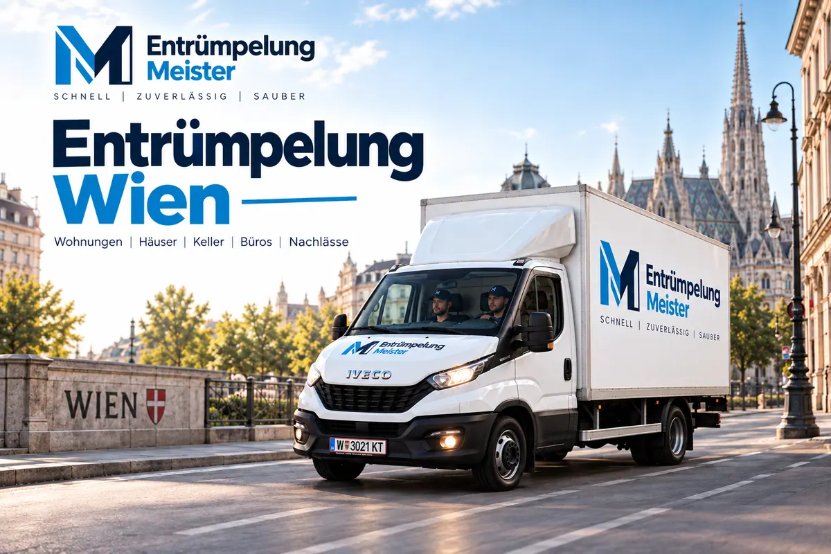 Entrümpelung Wien – LKW von Entrümpelung Meister vor dem Stephansdom in der Wiener Innenstadt